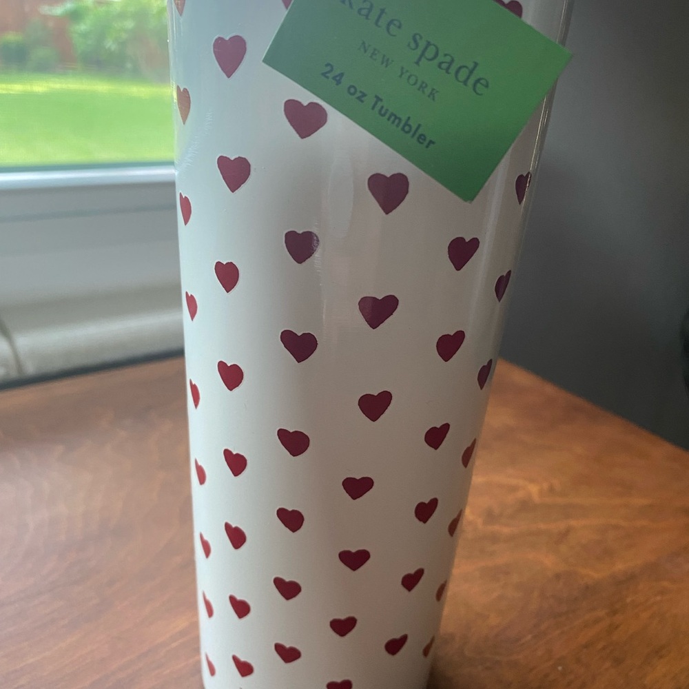 Kate Spade White Tumbler with Gold Accents